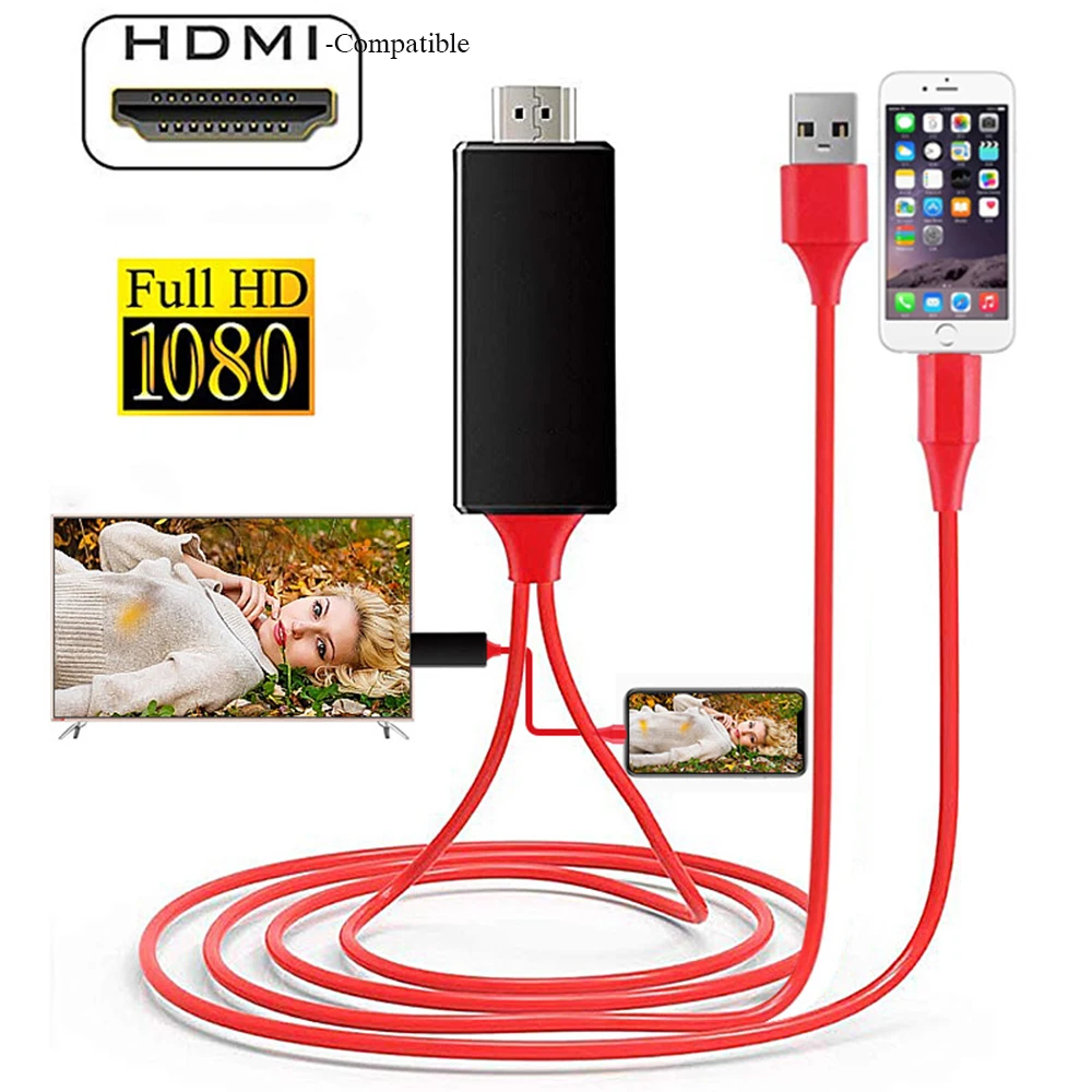 HDMI совместимый кабель 2 м 8 контактов к разъему HD преобразователь адаптер USB для HDTV