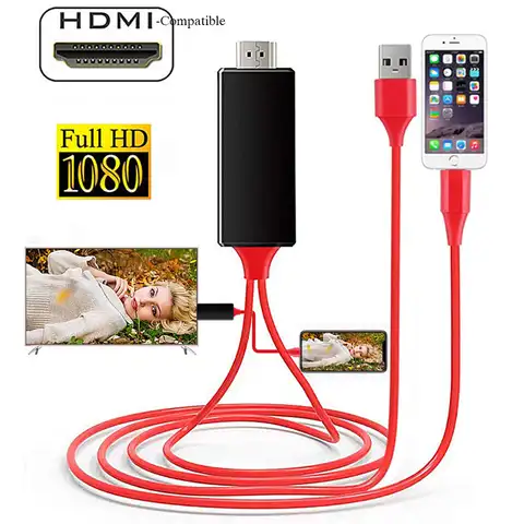 Кабель-переходник HDMI, 2 м, 8 контактов, штекер-штекер, USB, для HDTV, ТВ, цифрового аудиоадаптера, для iphone, IOS