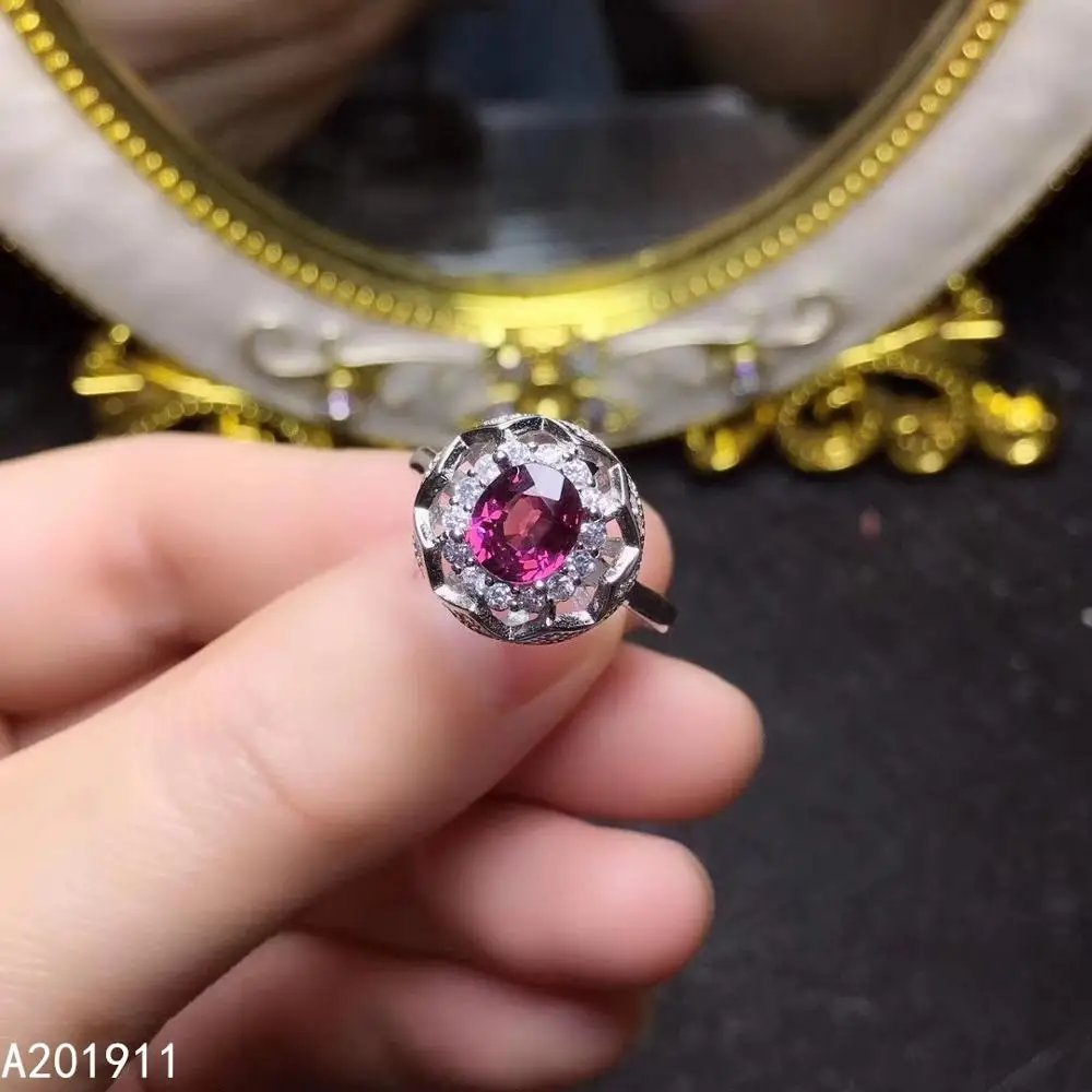 

KJJEAXCMY fine jewelry natural garnet 925 sterling silver adjustable women ring support test trendy