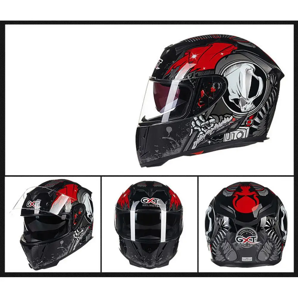 

HiMISS Flip-up Dual Lenses Antifogging Full-Face Coverage Motorcycle Motorbike Riding Helmet for Men