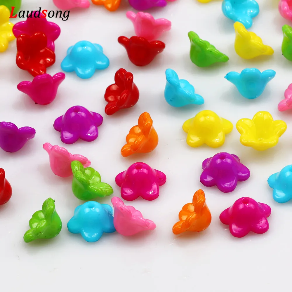 50Pcs 12mm Mixed Color Morning Glory Acrylic Flower Spacer Beads For Jewelry Making Necklace Bracelet DIY Accessories | Украшения и