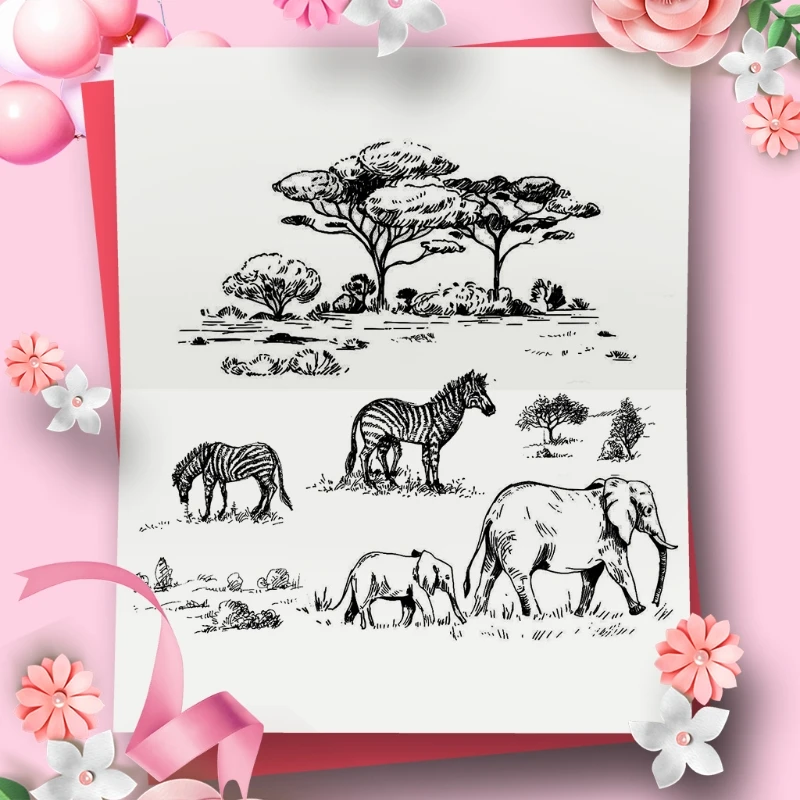 

Zebra Elephant DIY Silicone Clear Stamp Cling Seal Scrapbook Embossing Album 95AA