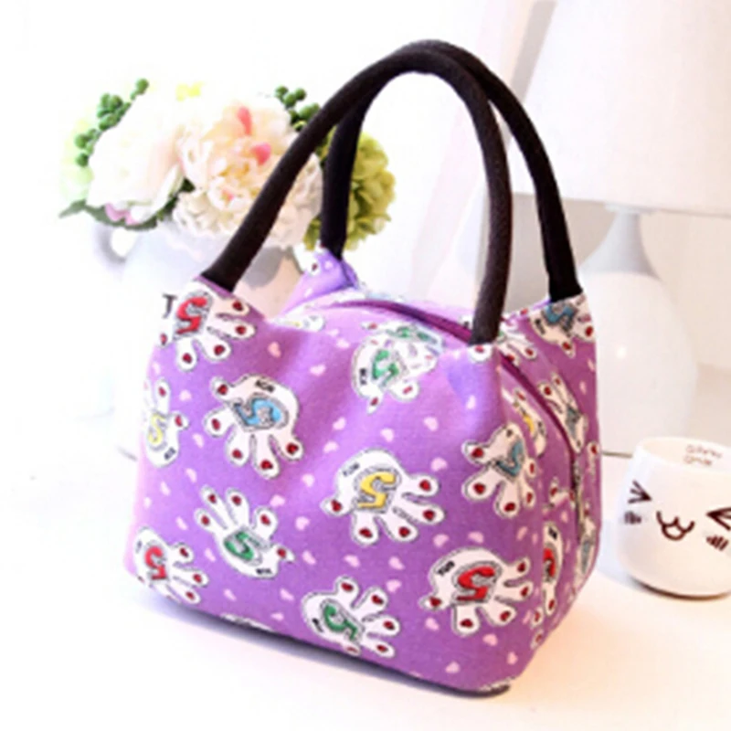 Изолированная сумка для обеда Термосумка с мультяшным животным принтом тоут