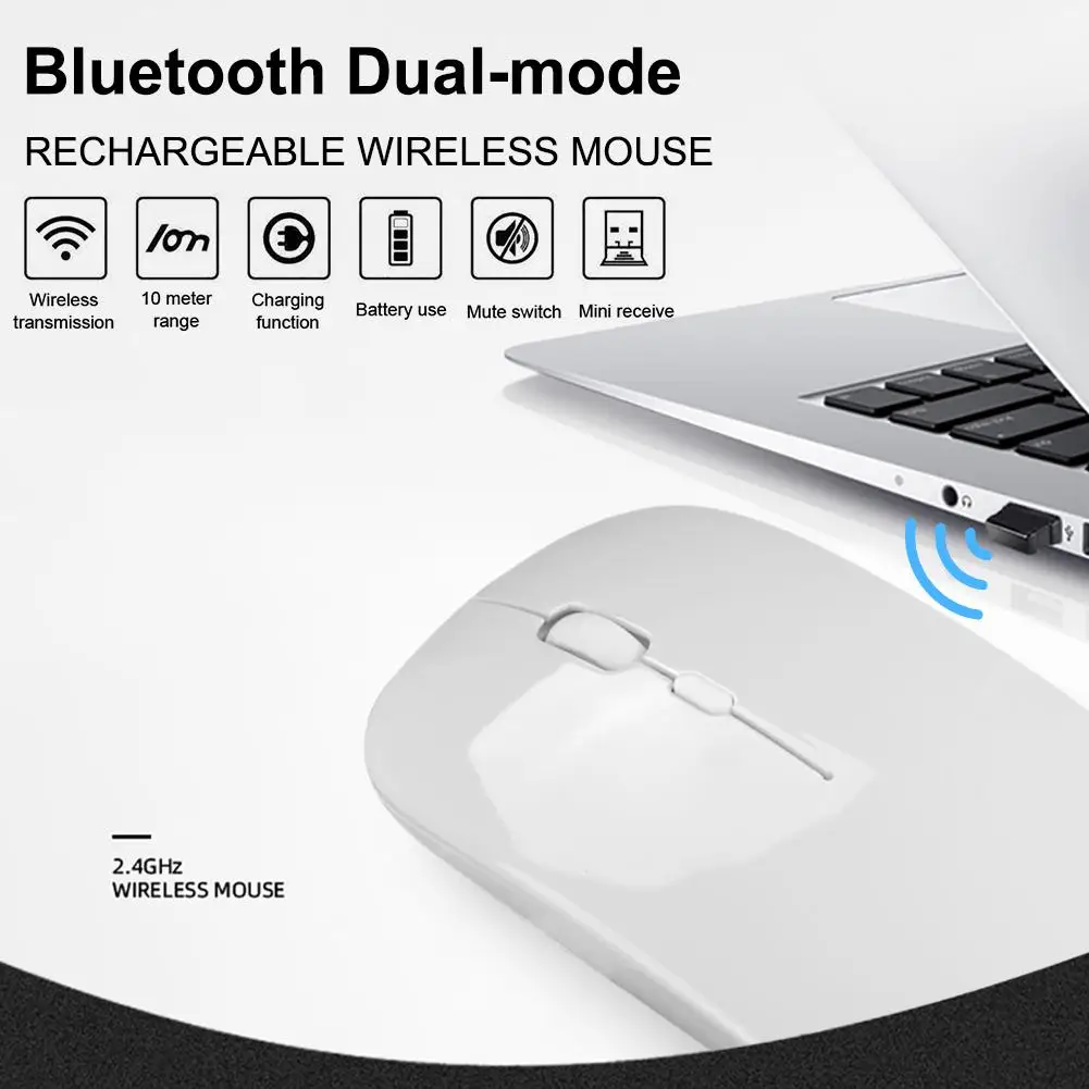 Bluetooth Двухрежимная перезаряжаемая мышь беспроводная более удобная стабильная
