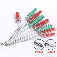 1pcs screwdriver with crystal clear handle 3mm 5mm 6mm magnetic phillipsslotted portable screwdriver professional repair tool