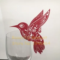 60pcs red bird wedding table decoration place cards laser cut wine glass place cards for bachelorette party decoration