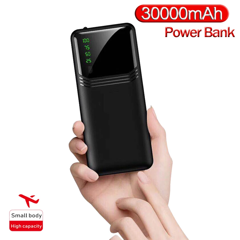 Большая емкость 30000 мАч портативное зарядное устройство 3 USB зарядка батареи