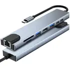 USB-концентратор тип C к HDMI-совместимый адаптер USB 3,0 8 в 1 концентратор типа C док-станция для MacBook ProAir M1 концентратор типа C Прямая поставка