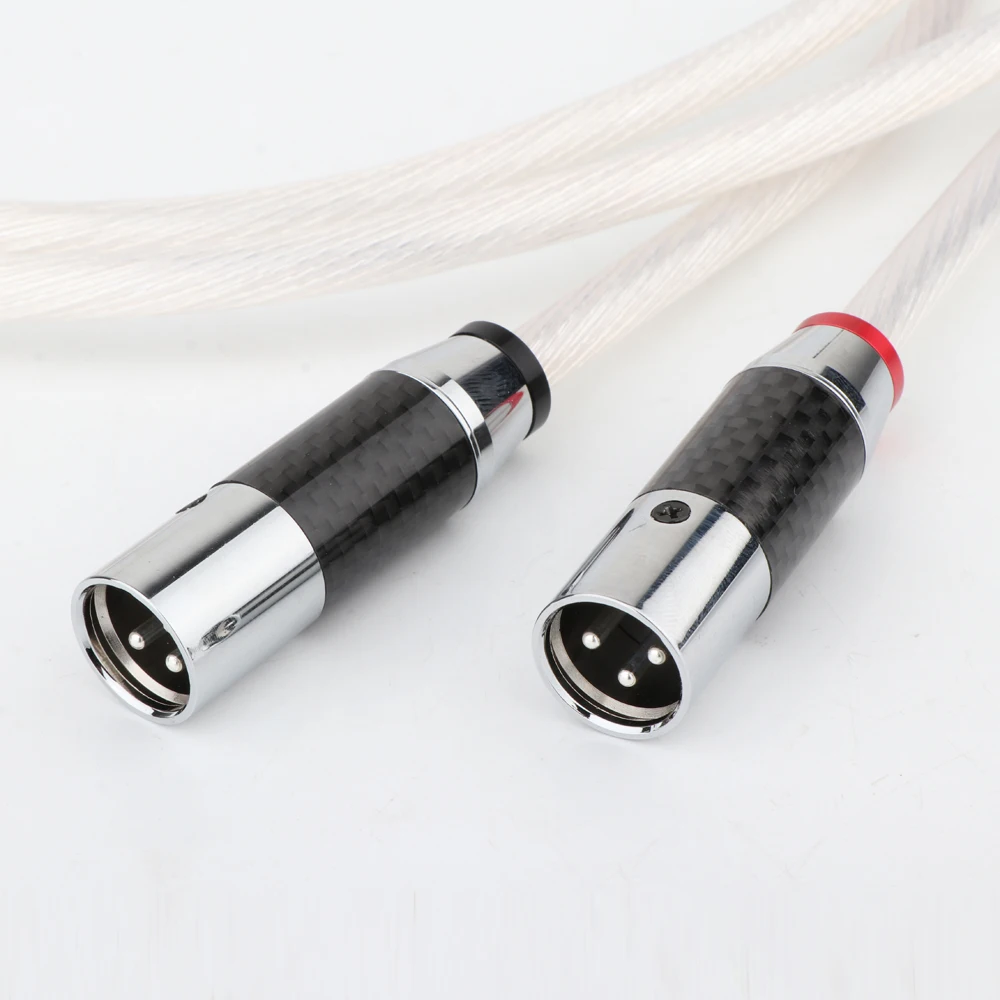 Пара 7N OCC Чистая медь посеребренный Аудио Баланс кабель Hifi XLR с углеродным Fibert