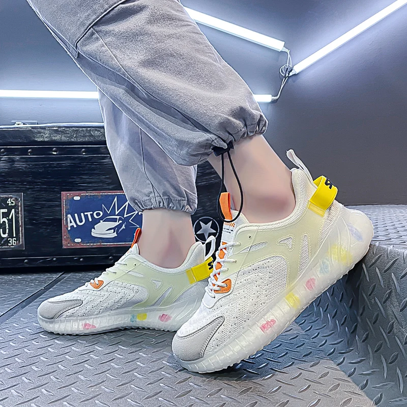 

Fashion Flying Woven Sock Shoes Men High Top Chunky Outdoor Sneakers Men Damping Non-slip Shoes Men Casual Shoes Zapatos Hombre