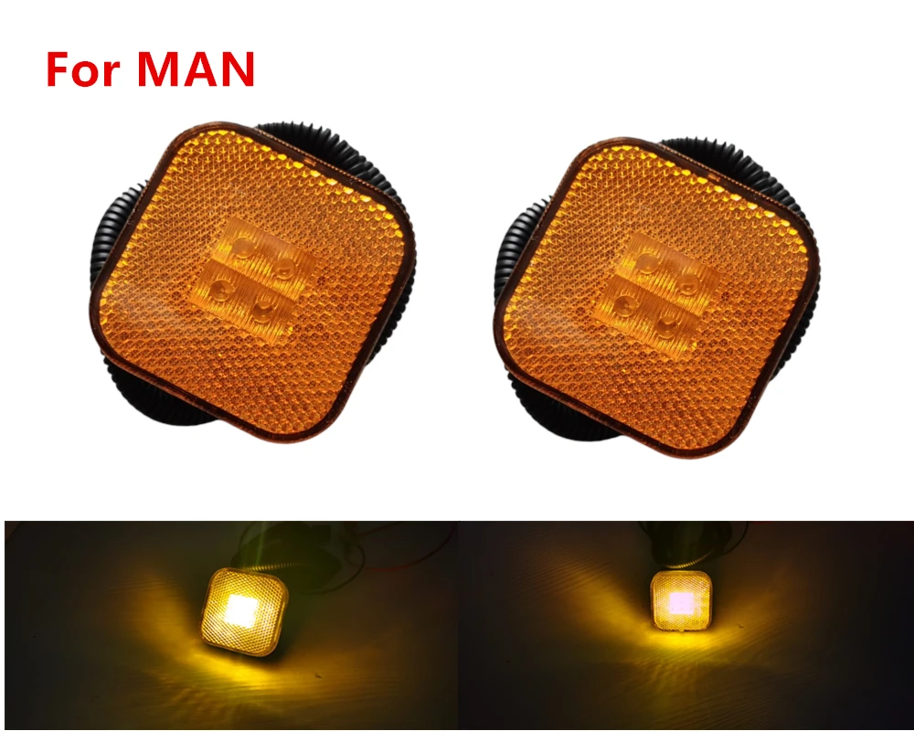 2x2 4 дюймов 24V светодиодный боковой габаритный фонарь для грузовика MAN tga/TGM