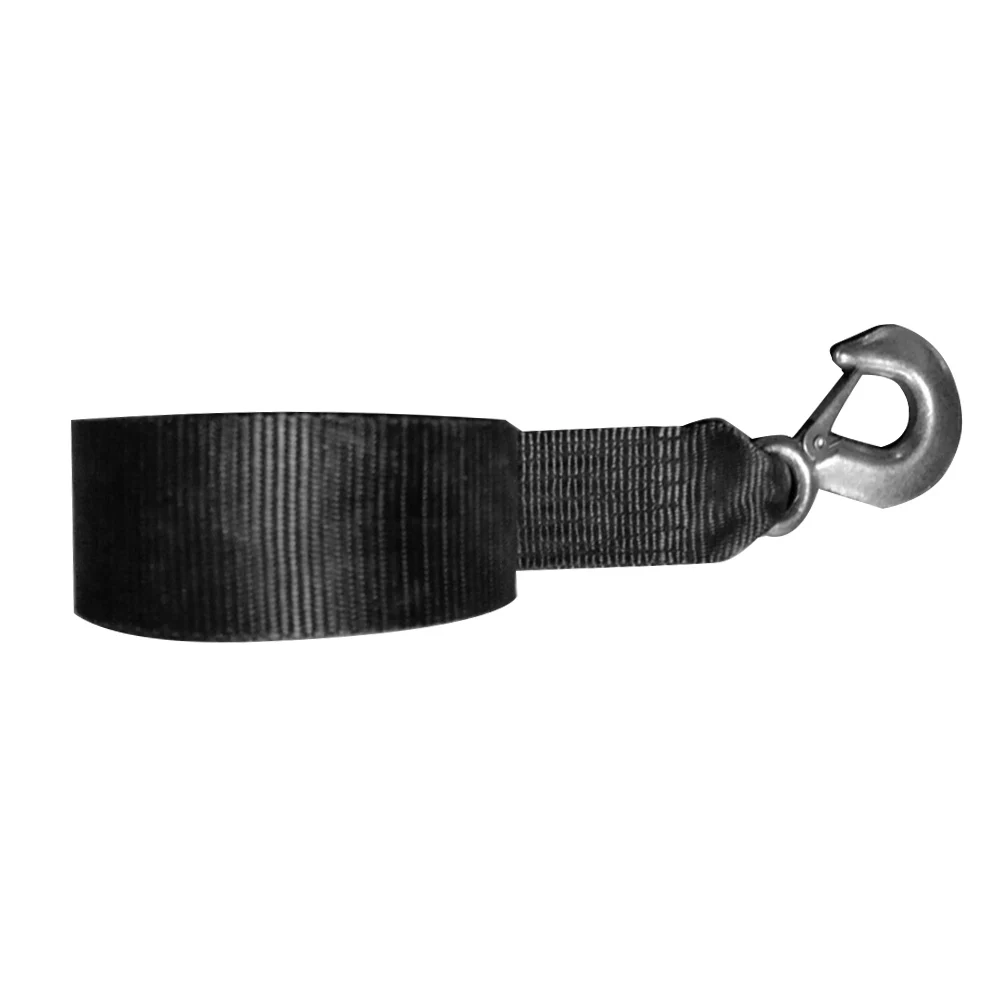 

Heavy Duty Vehicles Portable Black Polyester Towing Rope Car Trailer Winch Strap Replacement Parts Boats With Safety Snap Hook