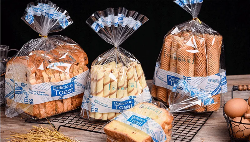 100 шт мешков прозрачный мешок тост хлеб мягкая замороженная еда Рождественская
