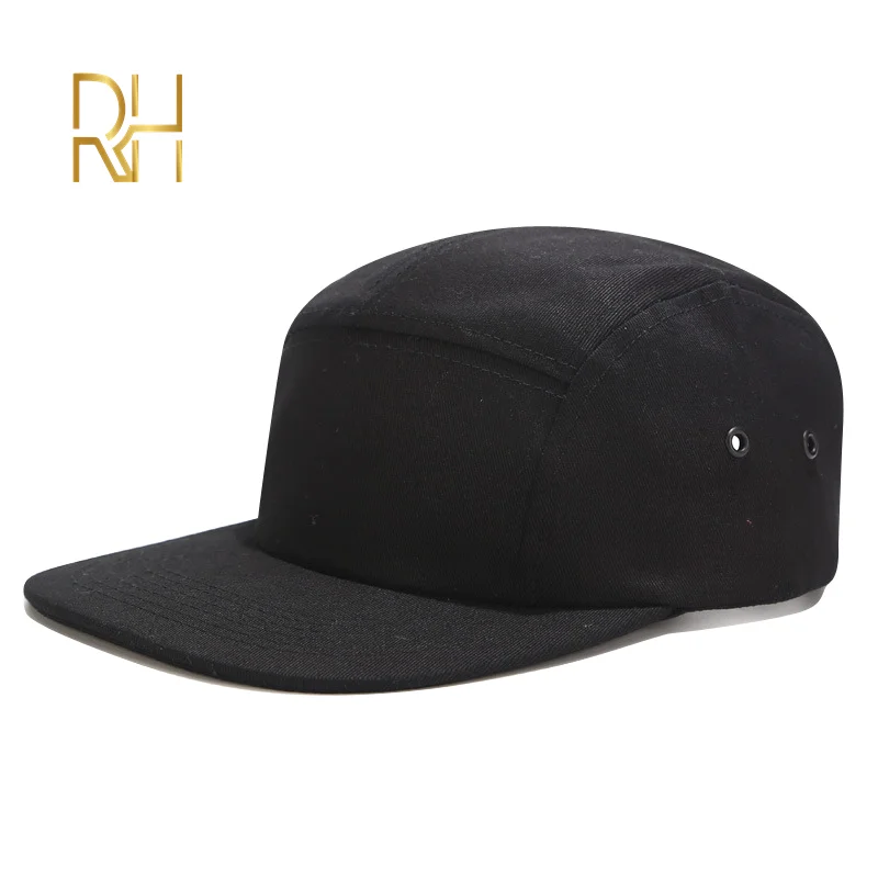 Повседневная хлопковая кепка с 5 панелью однотонная бейсболка плоским козырьком