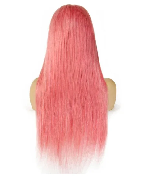 

Pink Straight Lace Front Wigs For Women Brazilian 150% Density 13x4 Pink Lace Frontal Wig Straight Lace Front Human Hair Wigs