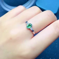 4mm6mm 100 natural 0 4ct emerald ring for engagement fashion emerald silver ring 925 silver emerald jewelry