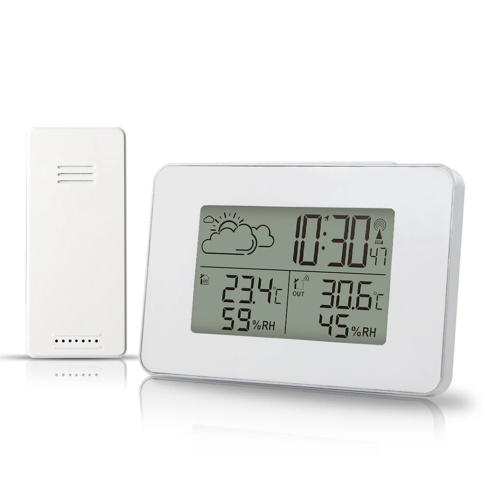fanju weather station alarm clock electronic digital wireless sensor forecast snooze table watch dcf thermometer hygrometer tool free global shipping