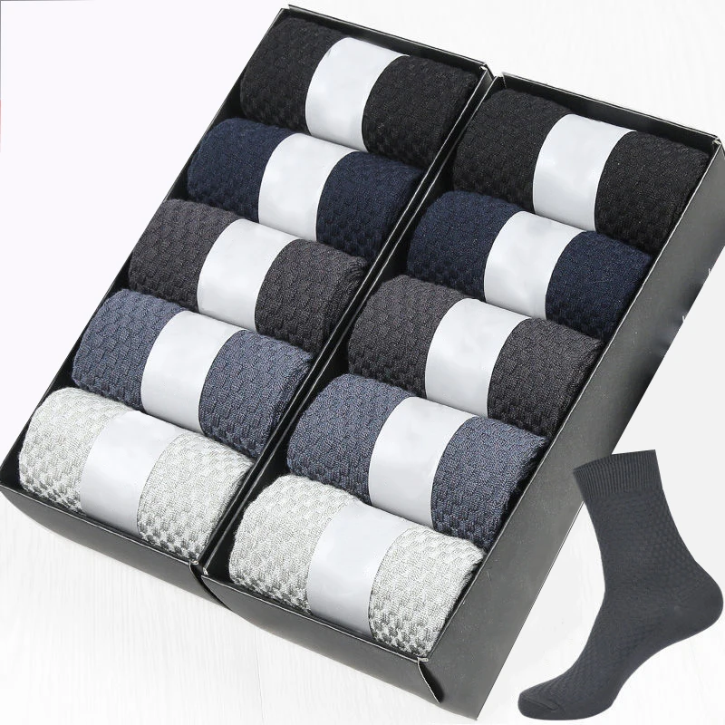 

10Pairs/Lot 2PairsHigh Quality Anti-Bacterial Breatheable Bamboo Fiber Breathable Compression Long Business Sock for Size39-44