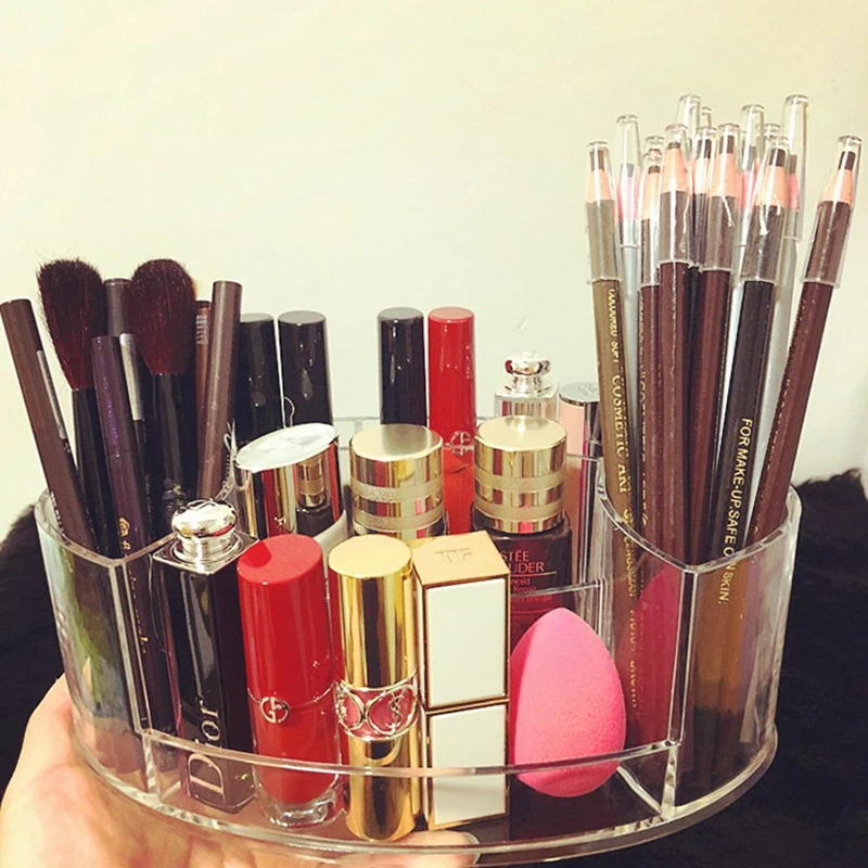 Акриловый ящик для хранения косметики органайзер кистей макияжа прозрачный