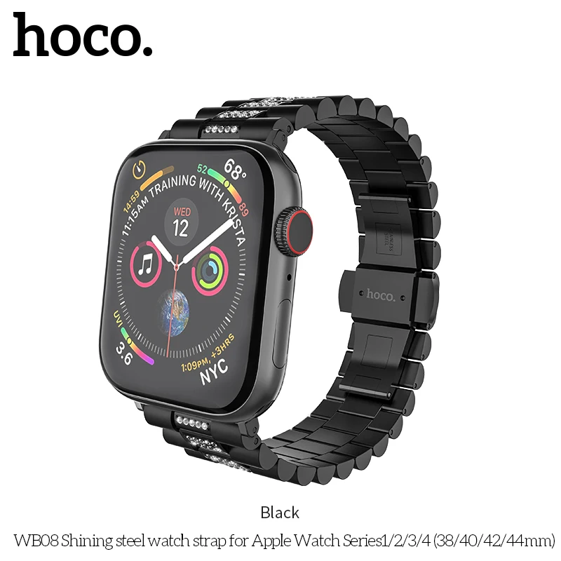 Ремешок из нержавеющей стали для Apple Watch Series 1 2 3 4 металлический браслет с пряжкой