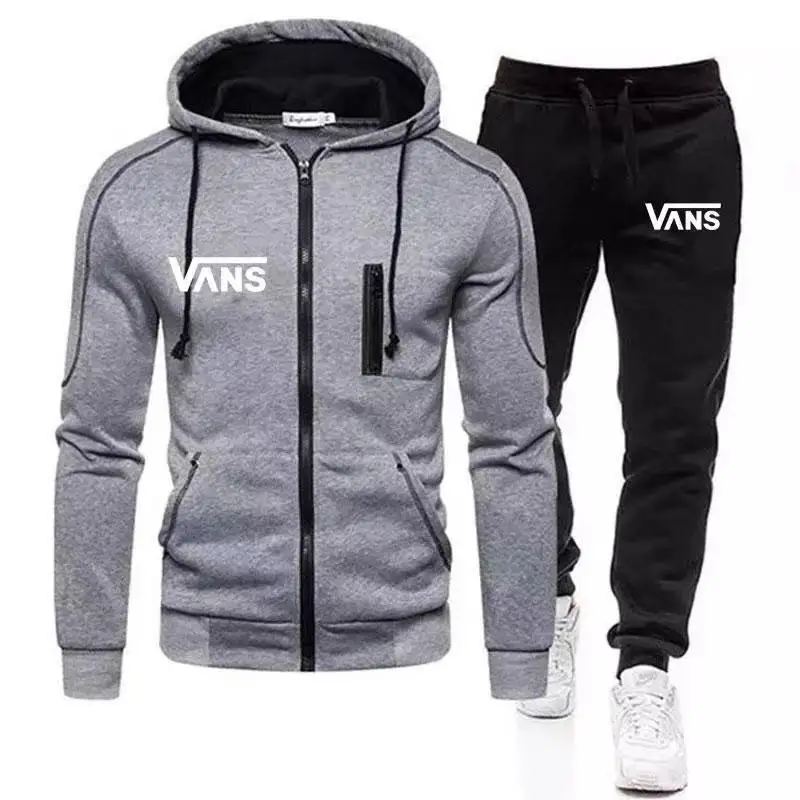 

2020New Men's Clothing Men Sets Printing Hoodie Set Fleece Zipper Sweatshirt Casual Sport Sweatpants Mens Tracksuits