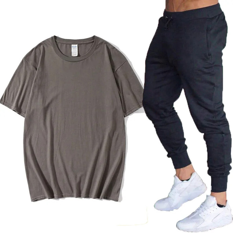 Новинка 2020 летний костюм с футболкой коротким рукавом мужская повседневная