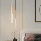 Современный прикроватный светодиодный подвесной светильник для спальни, подвесной светильник для кафе с регулируемой яркостью из алюминия и акрила для дома, столовой, кухни, точечный светильник, подвесной светильник