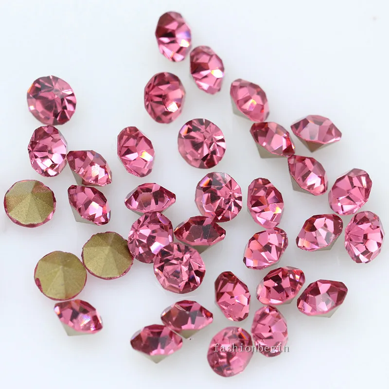 rose 720/36p ss22 круглый цвет с заостренным фольгированным дном Задняя стеклянная Стразы шатоны камень Чешский кристалл дизайн ногтей Стразы для изготовления ювелирных изделий - Цвет: rose