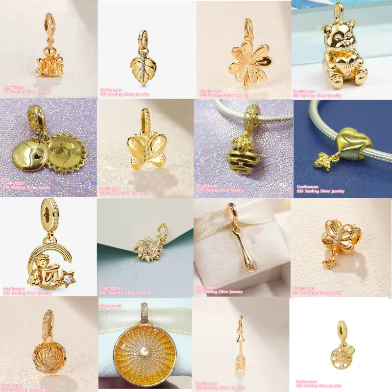 Бусины из стерлингового серебра 100% 925 ты мой солнечный Теодор медведь счастливый