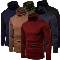 mens slim fit long sleeve mock turtleneck pullover sweater solid color knitted thermal underwear sweater