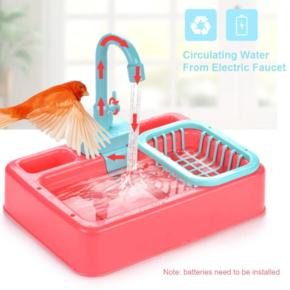 

Pet Bird Bath Shower Parrots Bath Faucet Bird Water Dispenser Feeder Bowl for Parrot Parakeet Cockatiel Birds