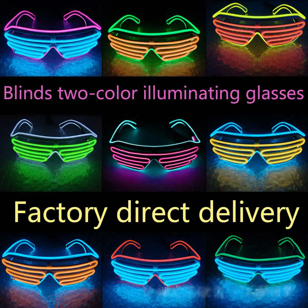 Fashion Led Luminous Glasses Battery Powered Christmas Halloween Flashing Light Glow Glasses Festival Supplies Costumes As Gift
