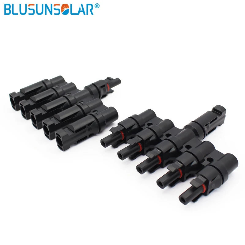 5 in 1 T Branch parallel connection 30A 50A 1000V Electrical Solar Connector Photovoltaic Panel Cable Wire Connect|plug wire|plug inplug connector |