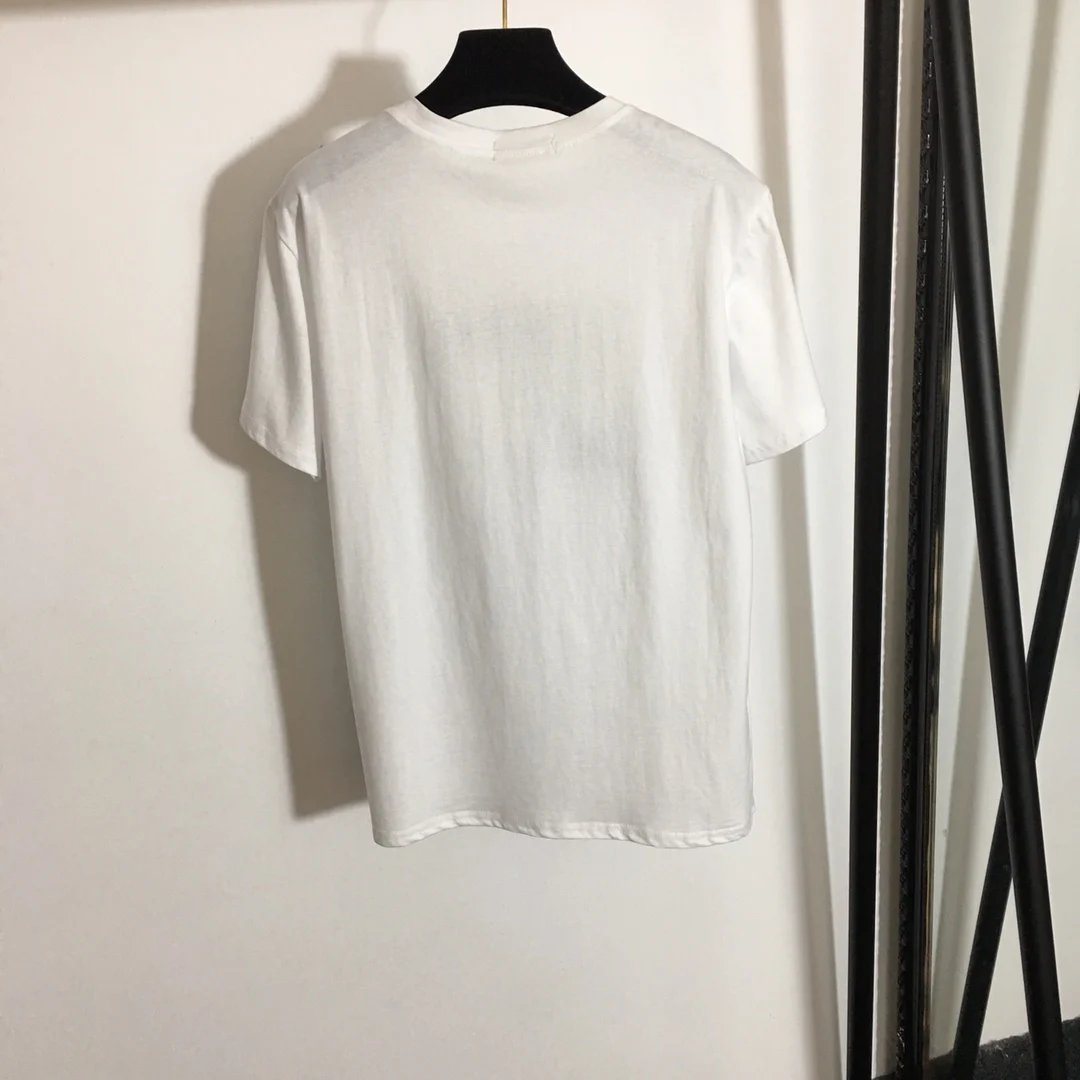 

108640 Summer Fashion Classic Brand Luxury Design Versatile Letter Print Leisure Loose Women Men Jointly Signed T-shirt North G1