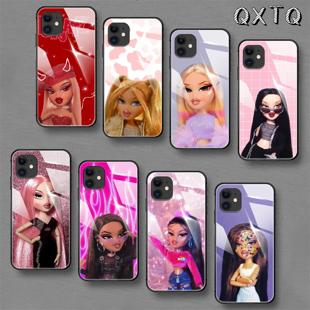 

Bratz Doll Fashion Tempered Glass Phone Case For IPhone 5 6 7 8 11 12 13 S SE X Xs Xr Plus Pro Max IPhone13 Mini Cover Cell