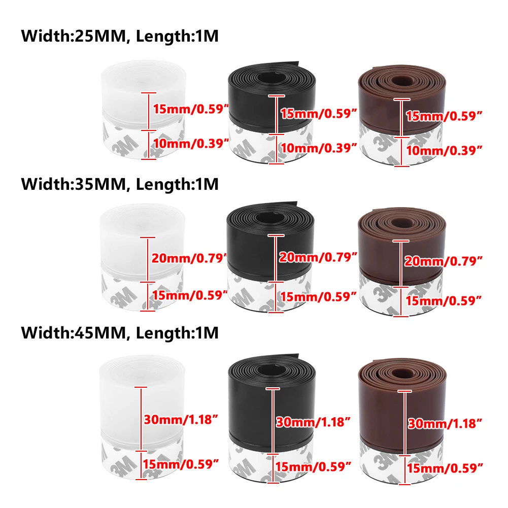 1M/5M Length Self Adhesive Wall Wind-proof Seal Strip Tape Weather Door 3 Color Window Rubber Sealing Stopper Windshield | Обустройство