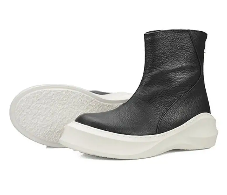 Men Autumn winter new fashion single boots zip business dress shoes high top formen 2 colour |