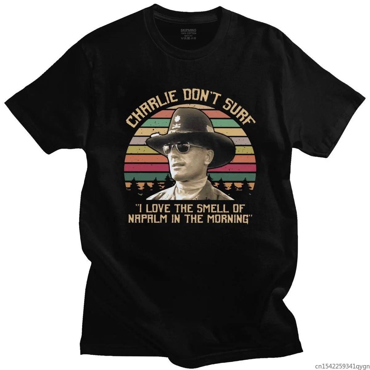 

Vintage Apocalypse Now Charlie Don't Surf T Shirt Short Sleeve Tee Film I Love The Smell of Napalm in The Morning Tshirt