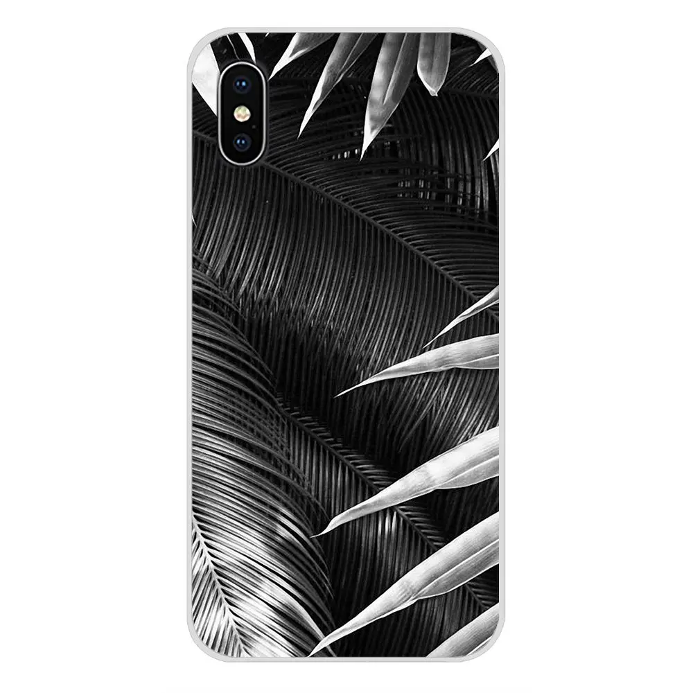 Черный белый Пальмовые Листья пальмы для huawei G7 G8 P7 P8 P9 P10 P20 P30 Lite Mini Pro P Smart Plus мягкий чехол из ТПУ