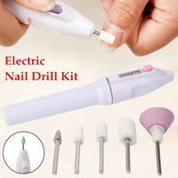 1 set professional electric nail drill kit battery manicure pedicure grinding burnishing polishing nail art sanding file tools