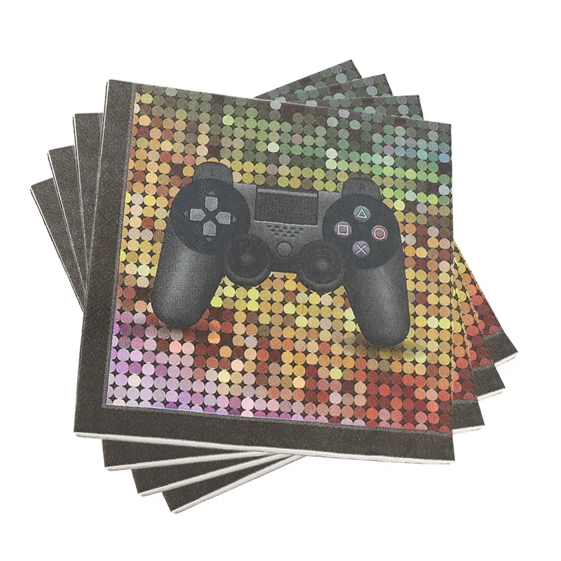 

Cartoon Gamepad Party Paper Napkins Baby Shower Boy Birthday Decoration Party Supplies Disposable Paper Towel Game Festerval