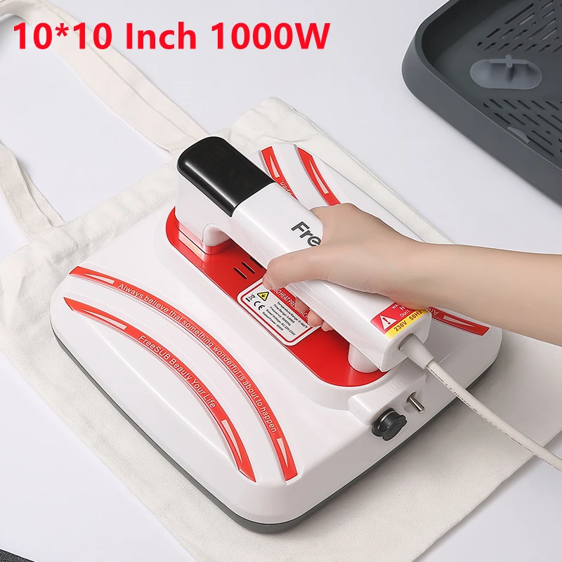10*10 Inch Heat Press Machine 1000W Multi-function Portable Manual Hat T-shirt Cup Lid Transfer Printer | Дом и сад