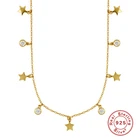 Женское Ожерелье со звездами BOAKO, ожерелье из серебра 2020 пробы с подвесками, цепочки для ювелирных изделий, ошейник, бижутерия, #925