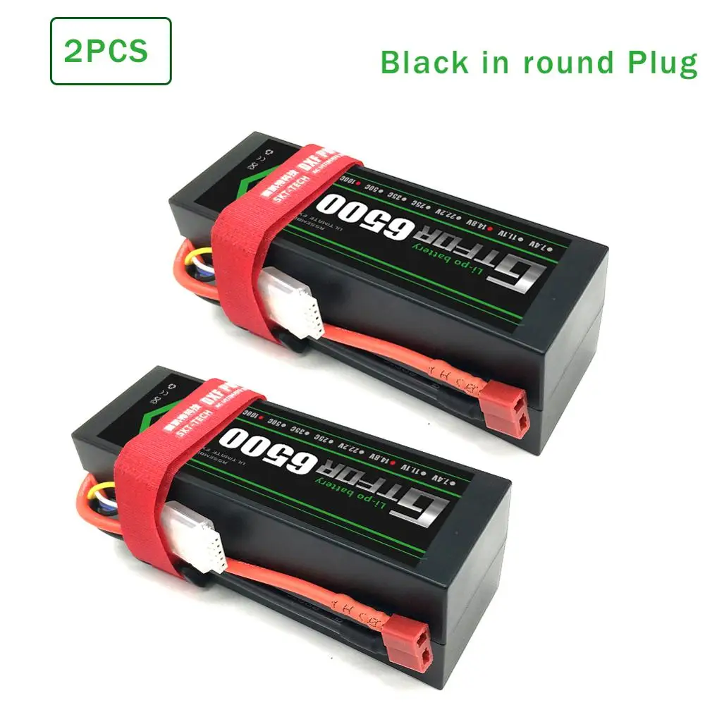 2PCS4S6500hardBlack GTFDR Батарея Lipo 2S 4S 7,4 V 14,8 V 5200 7000mah 6500 45C 60C 100C MAX 200C Жесткий Чехол для 1:8 1:10 RC багги Truggy автомобиля - Цвет: 2PCS4S6500hardBlack