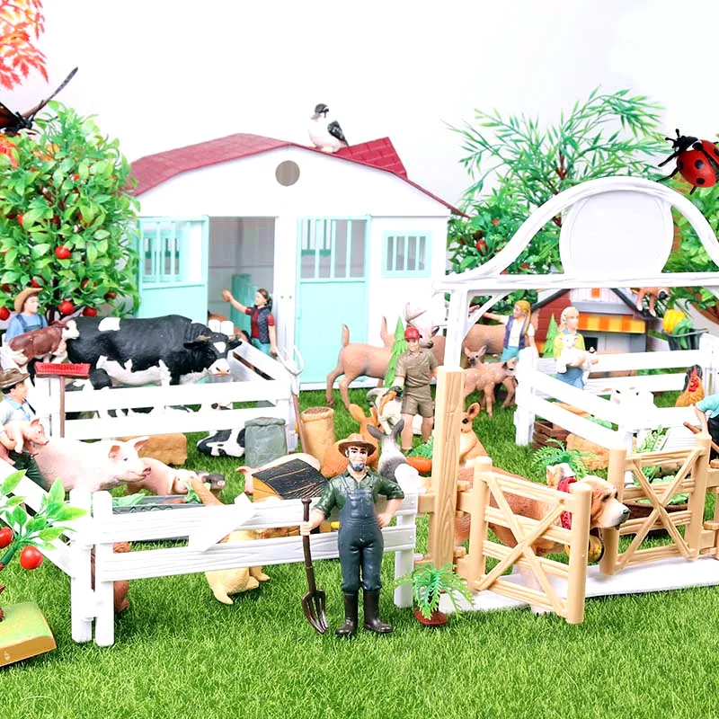 Экшн фигурки в виде животных из ПВХ имитация зоопарка фермерского домика молока