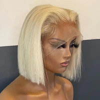 t part short straight 613 bob wig lace front human hair wigs 13x4x1 hd transparent lace frontal wig t part straight 613 bob wig