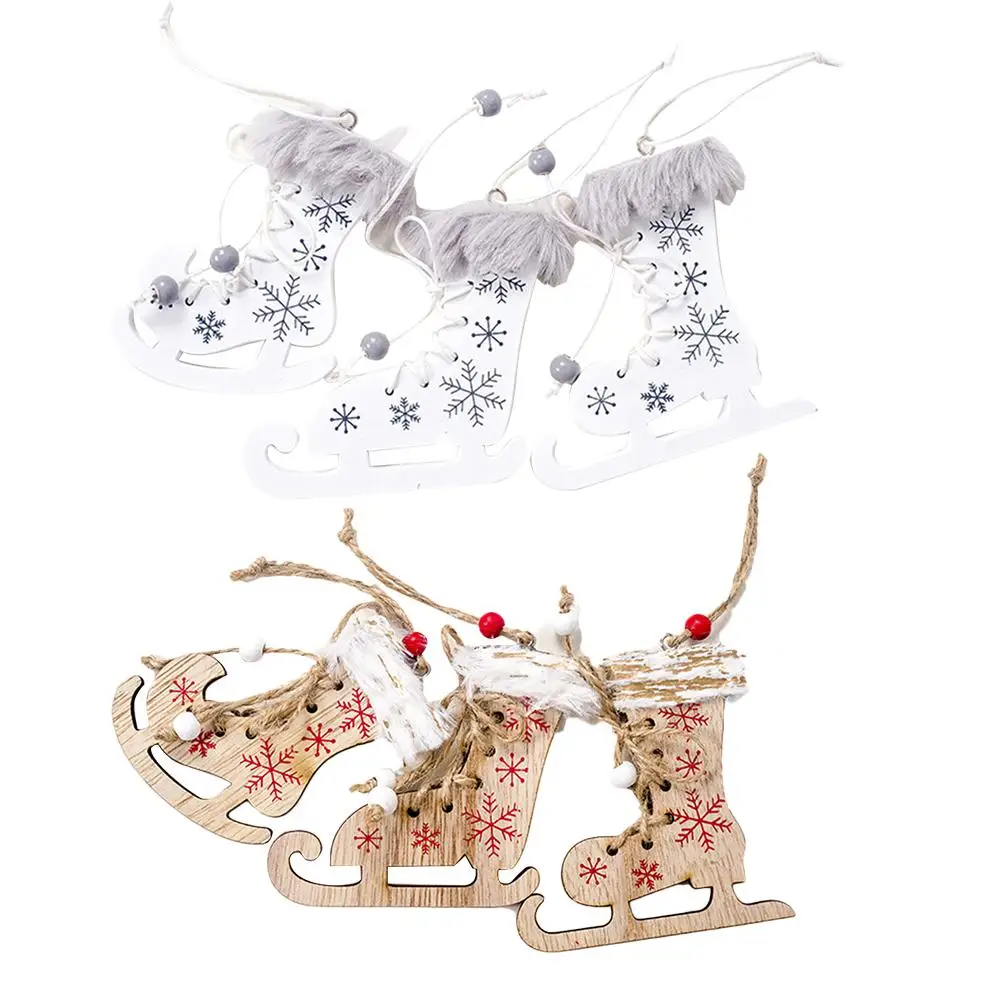 3 шт. рождественские украшения Окрашенные коньки Рождественская елка