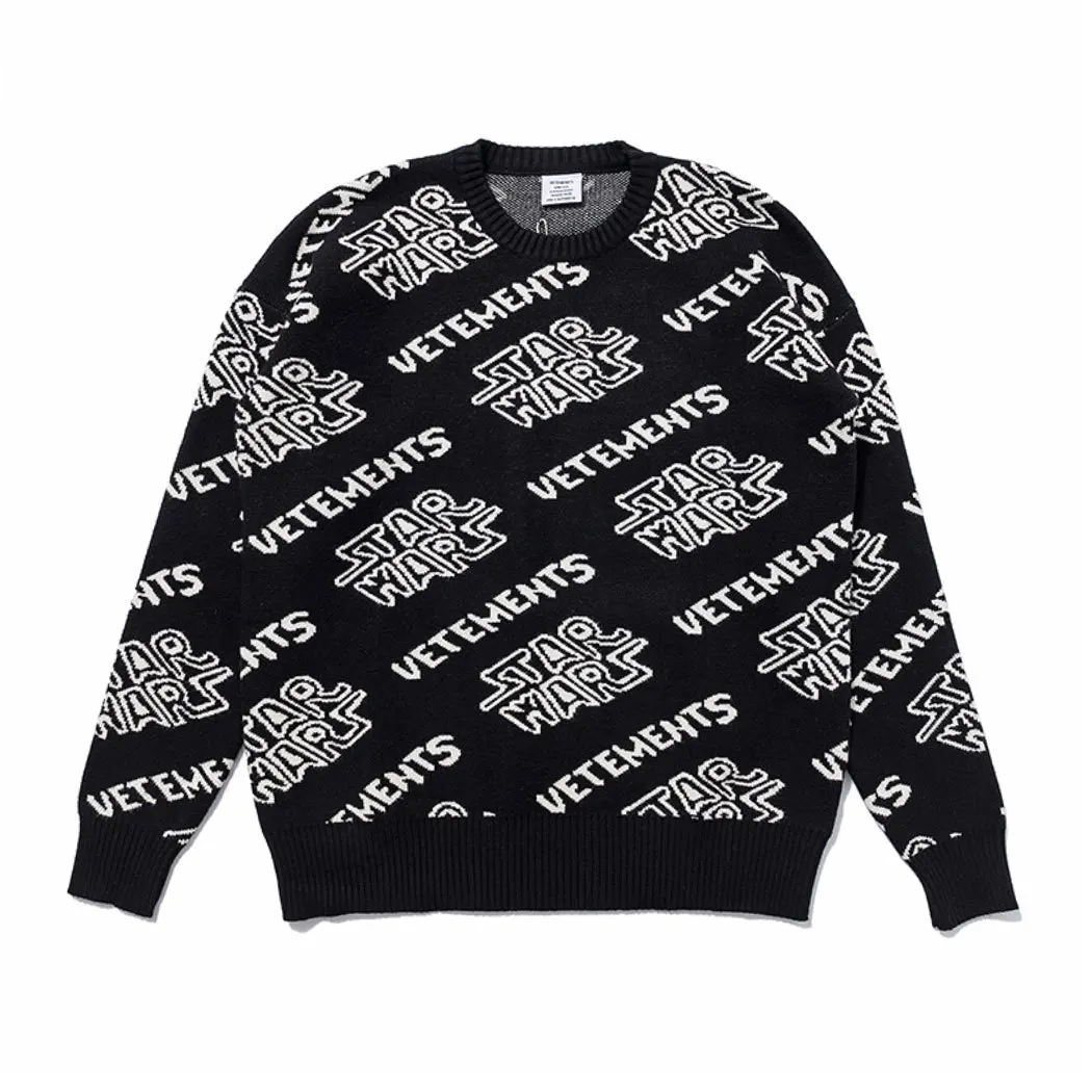 

Ins new VTM vehicles casual hip hop high street jacquard knitted cardigan for men and women