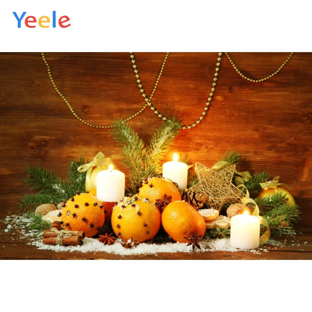 

Yeele Christmas Photocall Old Wood Snow Candle Decor Photography Backdrop Personalized Photographic Backgrounds For Photo Studio
