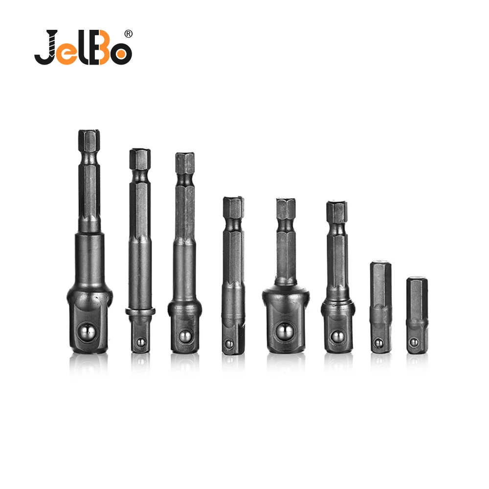 JelBo 8 шт. гнездо адаптера отвертка набор сверл Шестигранная Гайка Драйвер